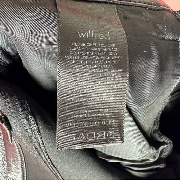 Aritzia Wilfred Melina Black Vegan Faux Leather Straight Pants 10 High‎ Waisted - Picture 16 of 16